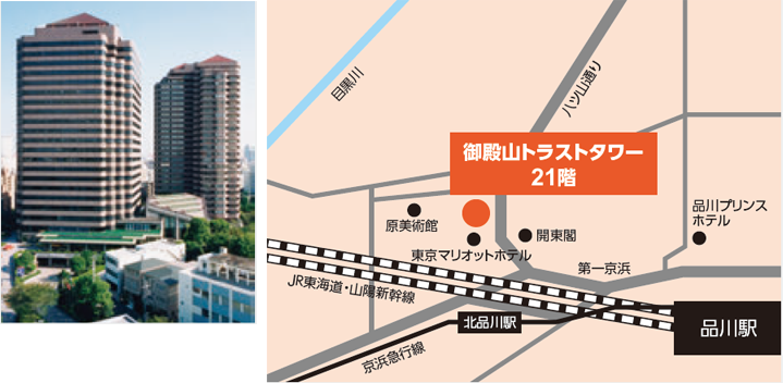 東京本社の地図