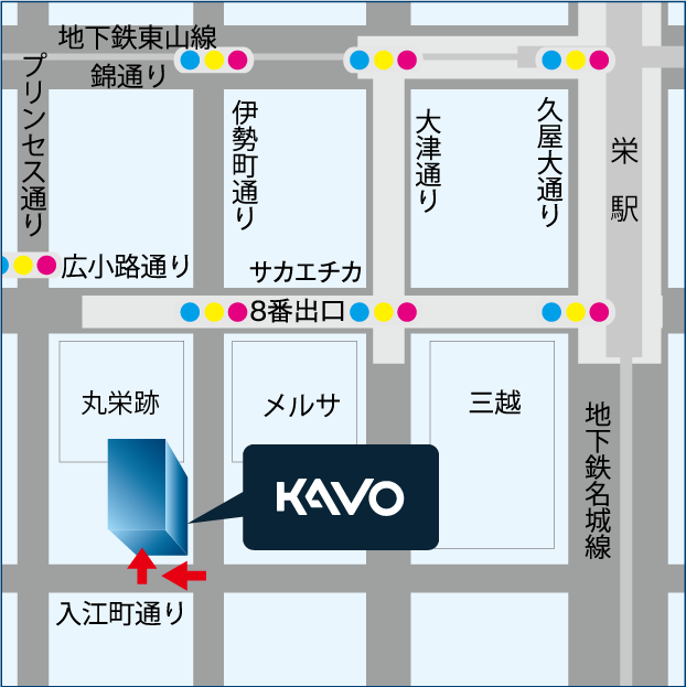 名古屋ショールームの地図